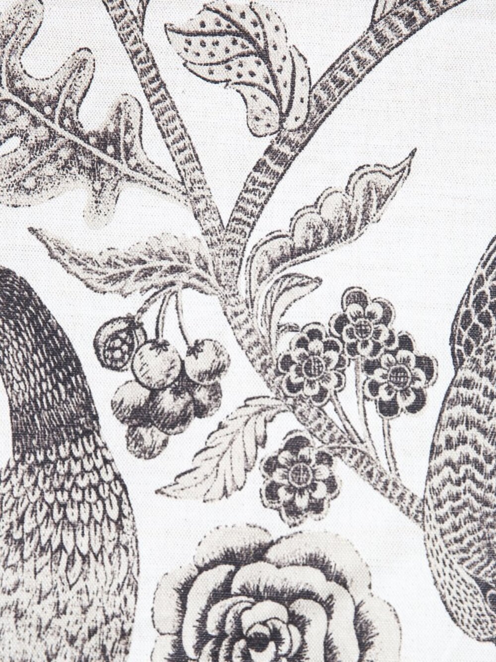 LEE BEHREN Vintage 'Katmandu' Botanical Bird Linen/Cotton Blend Designer Fabric - Picture 10 of 12